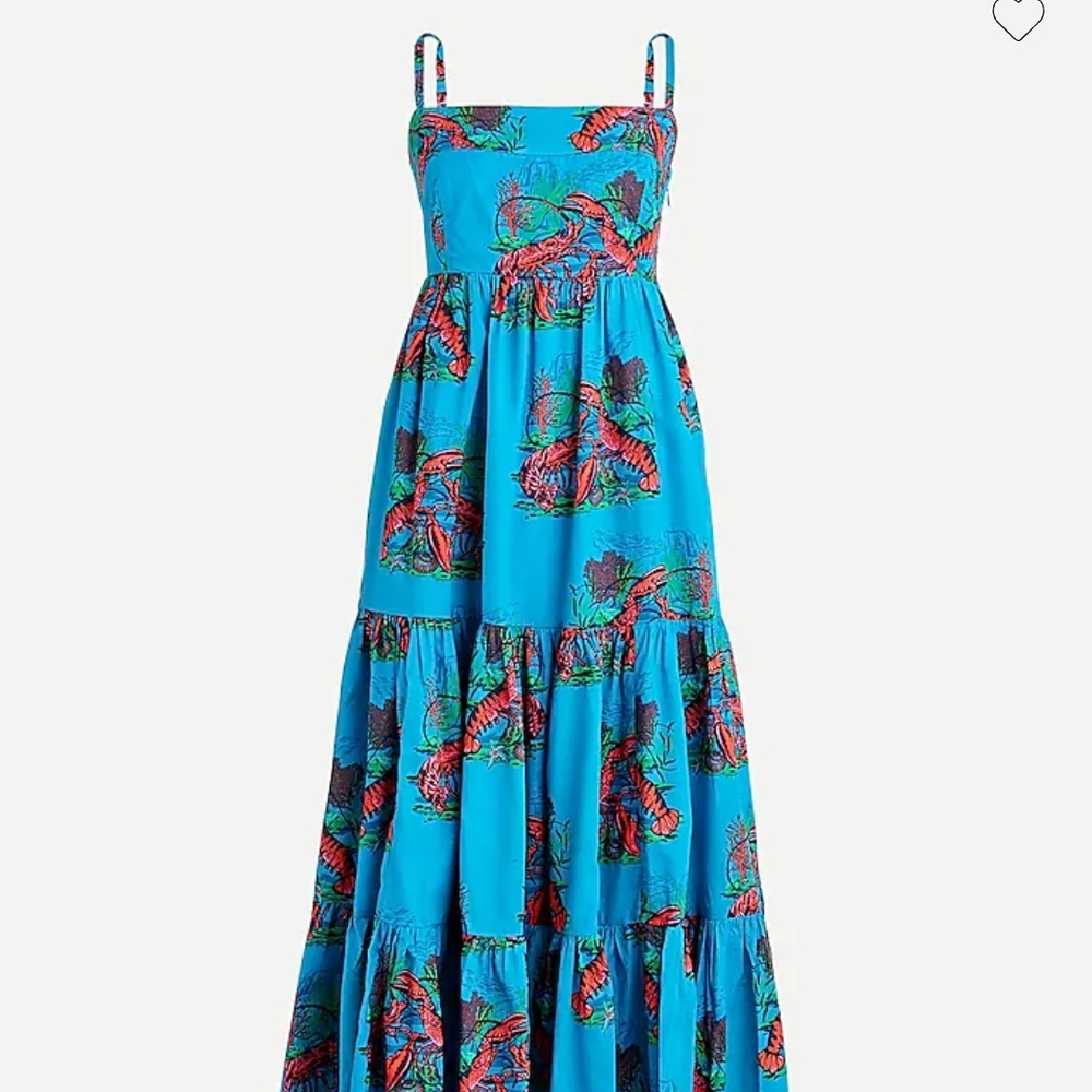 J. Crew Vibrant Blue Floral Maxi Dress